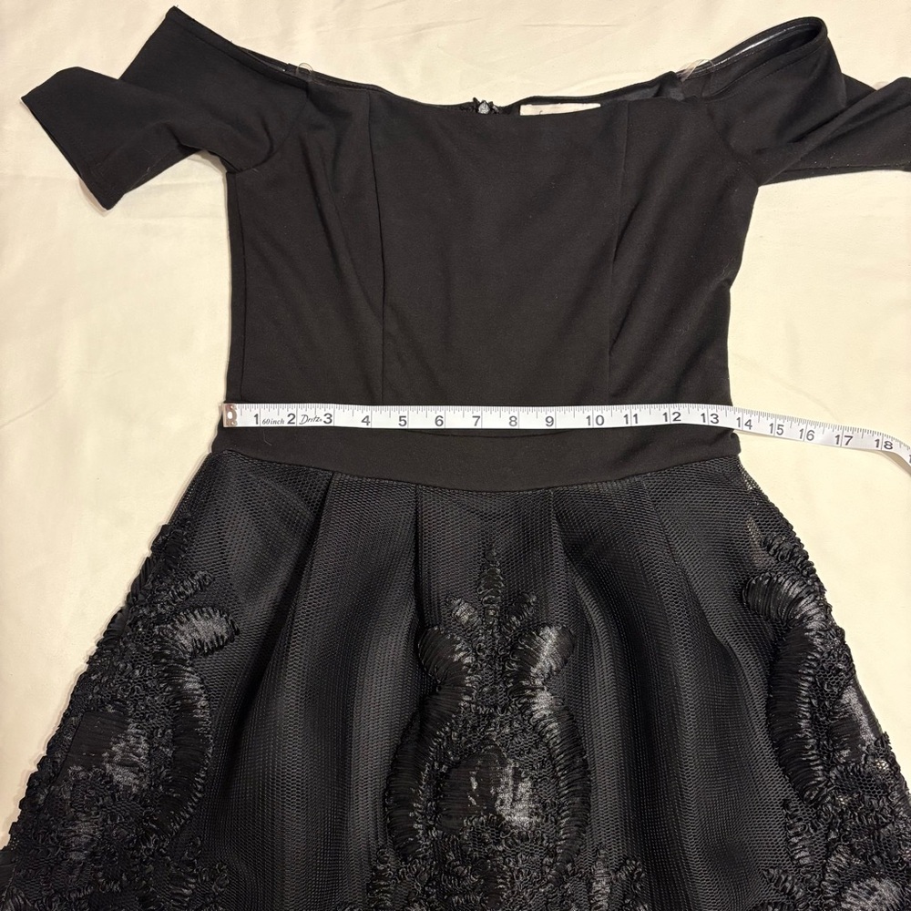 Francesca's Collections black strapless dress, structured bodice, zipper closure - Picture 3 of 9